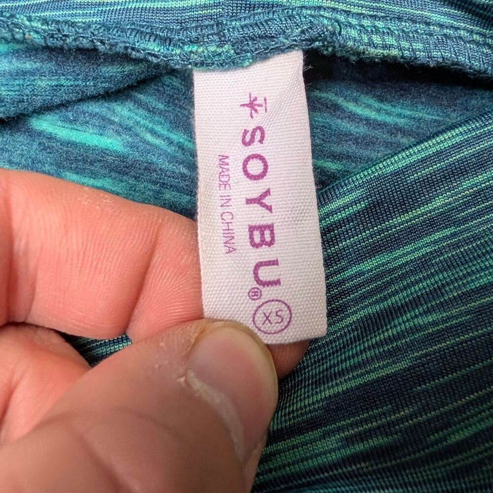 Soybu Activewear Hoodie Women's XS Space Dye Pullover Yoga Top Blue Green - Picture 3 of 8